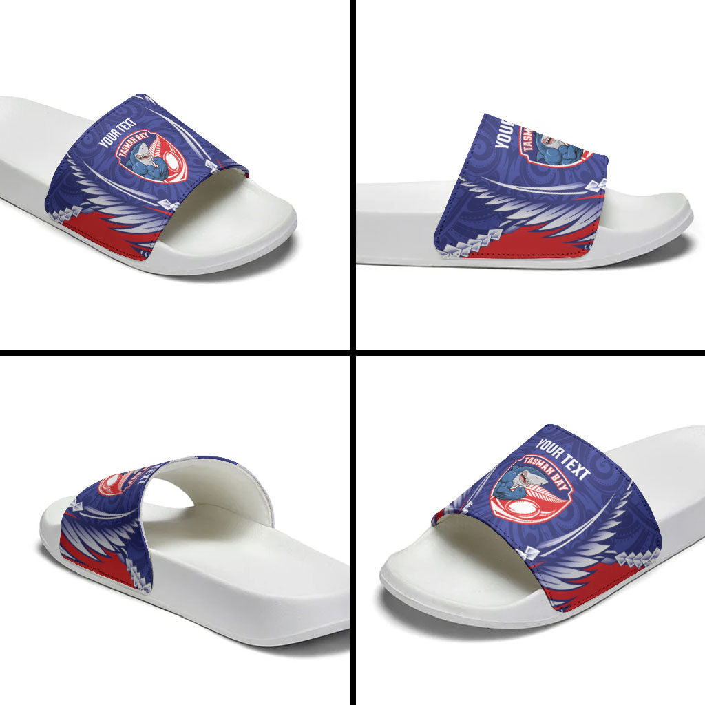 Tasman Bay 2026 Rugby Custom Slide Sandals NZ Maori Silver Fern