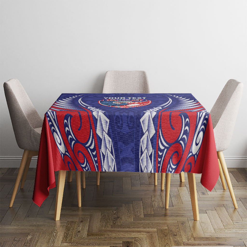 Tasman Bay 2026 Rugby Custom Tablecloth NZ Maori Silver Fern