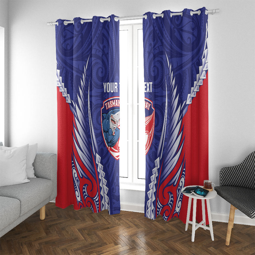 Tasman Bay 2026 Rugby Custom Window Curtain NZ Maori Silver Fern