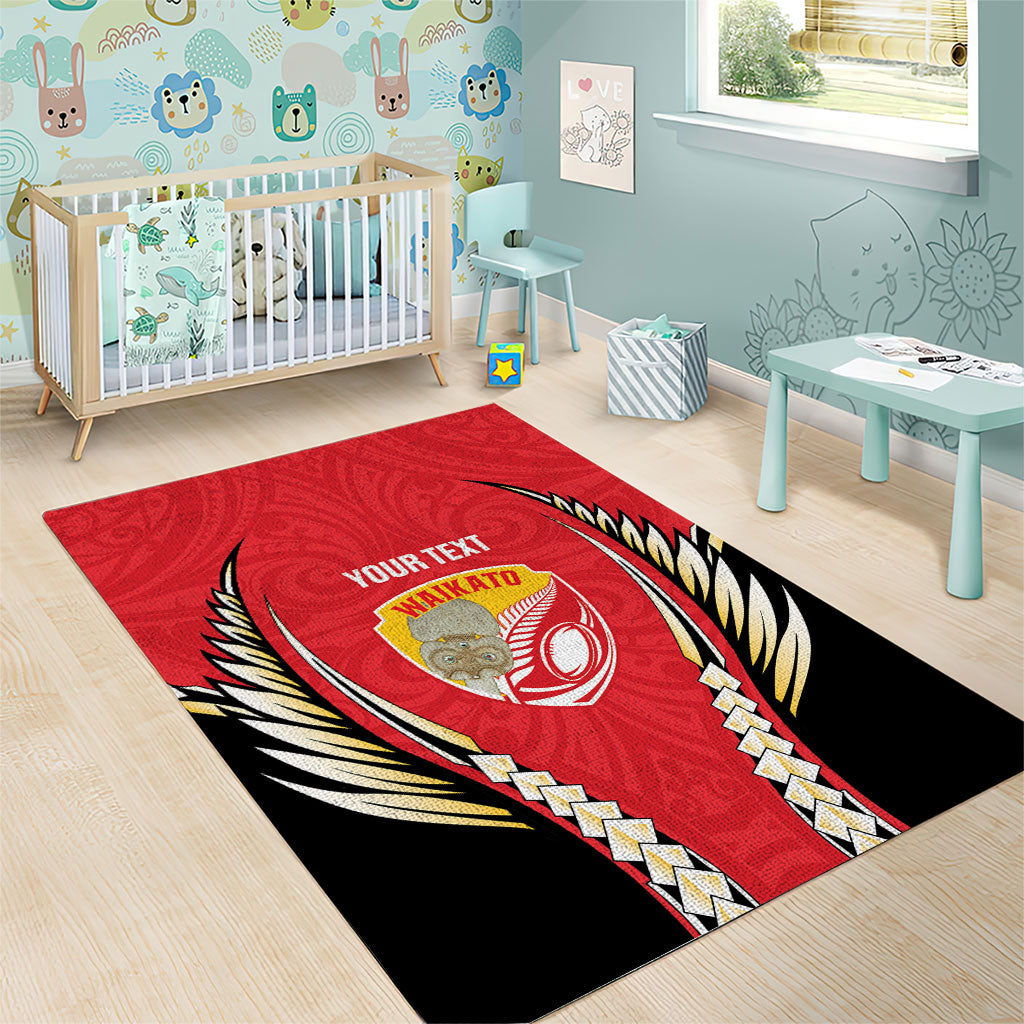 Waikato 2026 Rugby Custom Area Rug NZ Maori Silver Fern