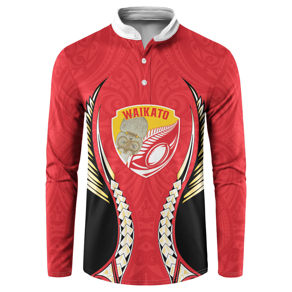 Waikato 2026 Rugby Custom Button Sweatshirt NZ Maori Silver Fern