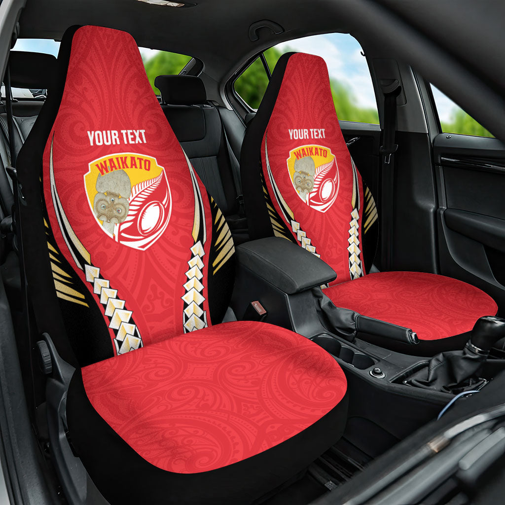 Waikato 2026 Rugby Custom Car Seat Cover NZ Maori Silver Fern LT14 One Size Red - Polynesian Pride