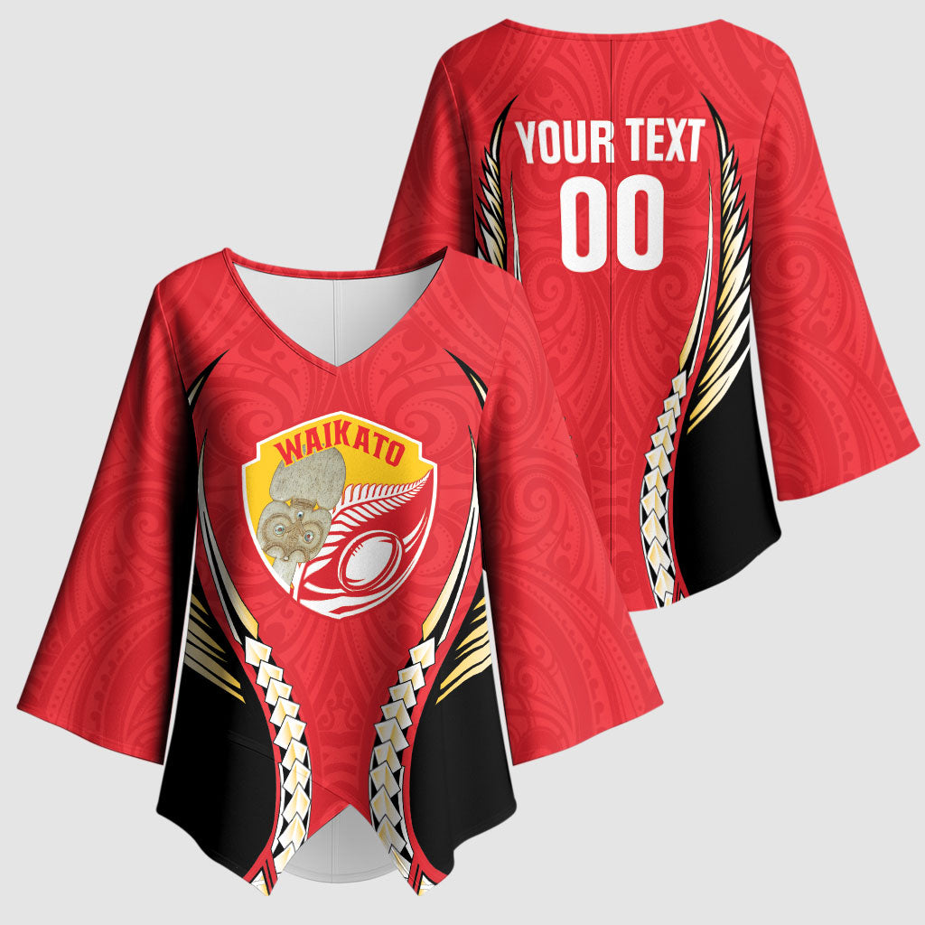 Waikato 2026 Rugby Custom Kimono Sleeve Blouse NZ Maori Silver Fern
