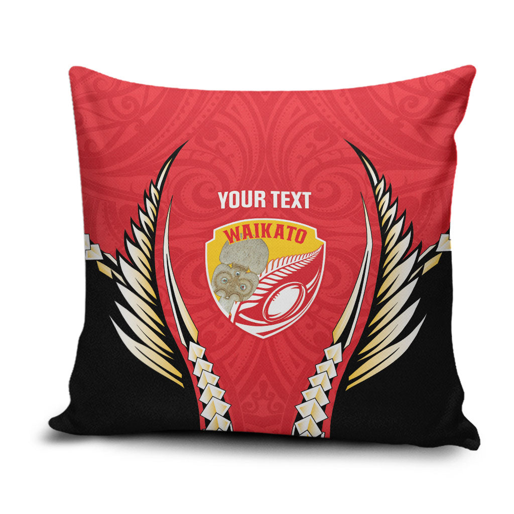 Waikato 2026 Rugby Custom Pillow Cover NZ Maori Silver Fern LT14 Red - Polynesian Pride