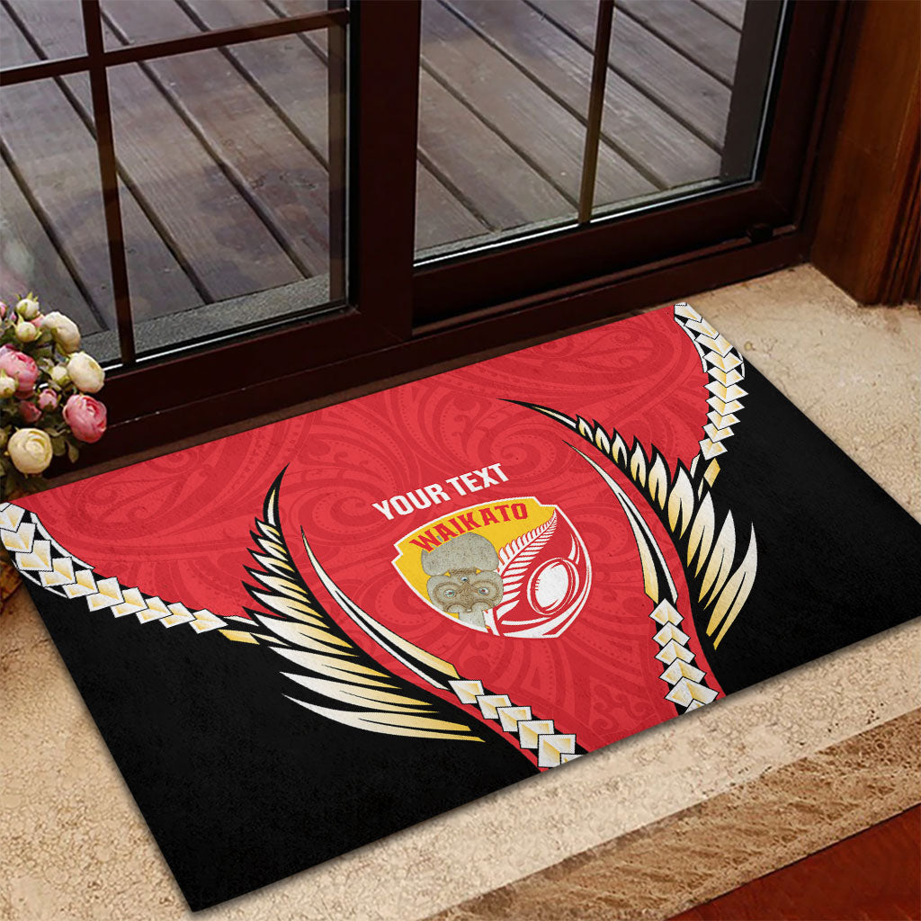 Waikato 2026 Rugby Custom Rubber Doormat NZ Maori Silver Fern