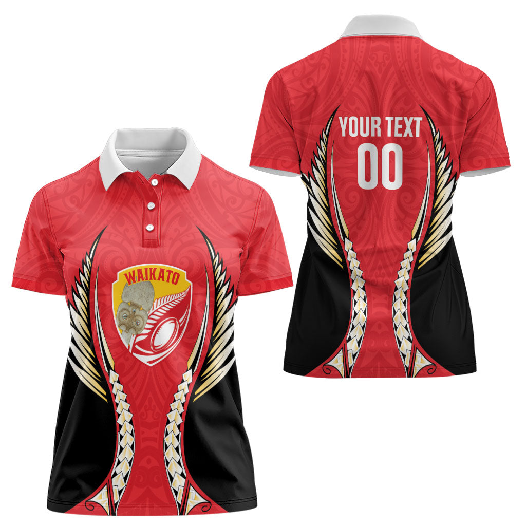 Waikato 2026 Rugby Custom Women Polo Shirt NZ Maori Silver Fern