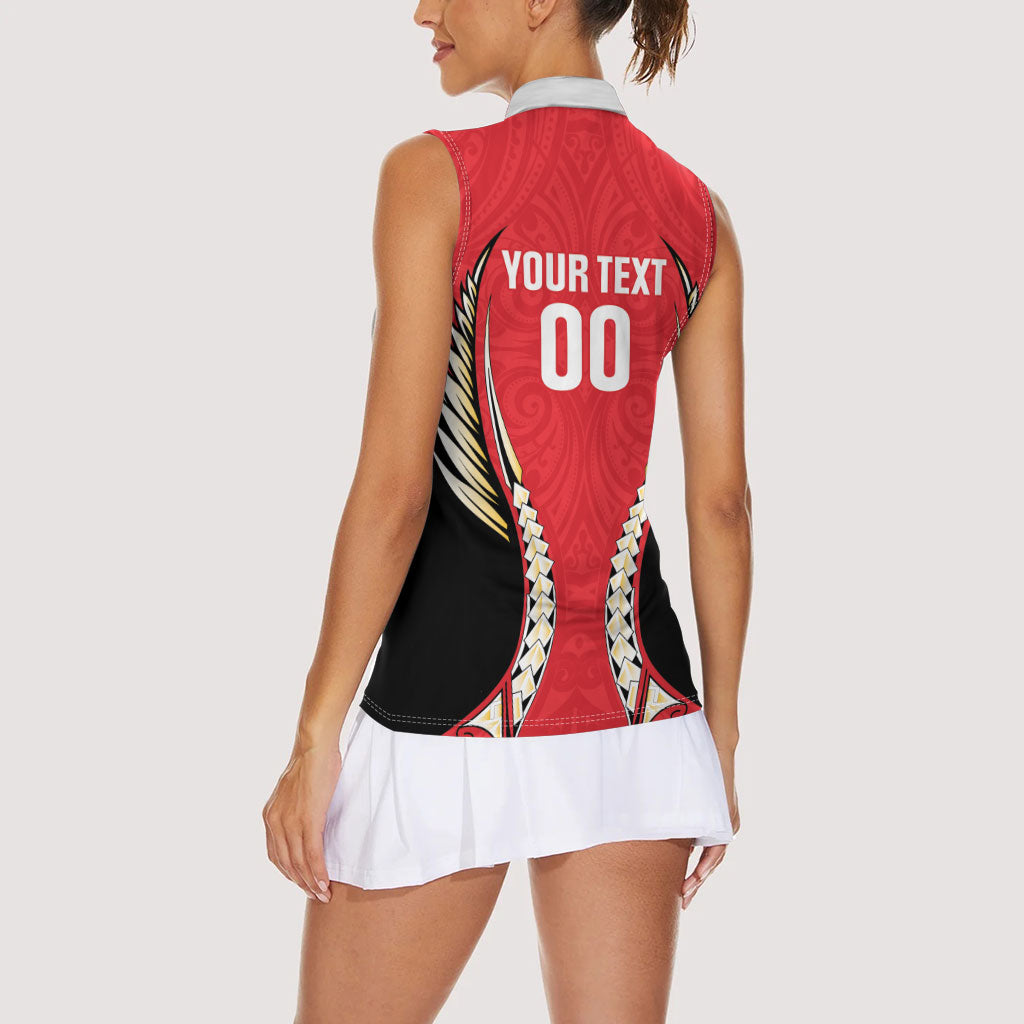 Waikato 2026 Rugby Custom Women Sleeveless Polo Shirt NZ Maori Silver Fern