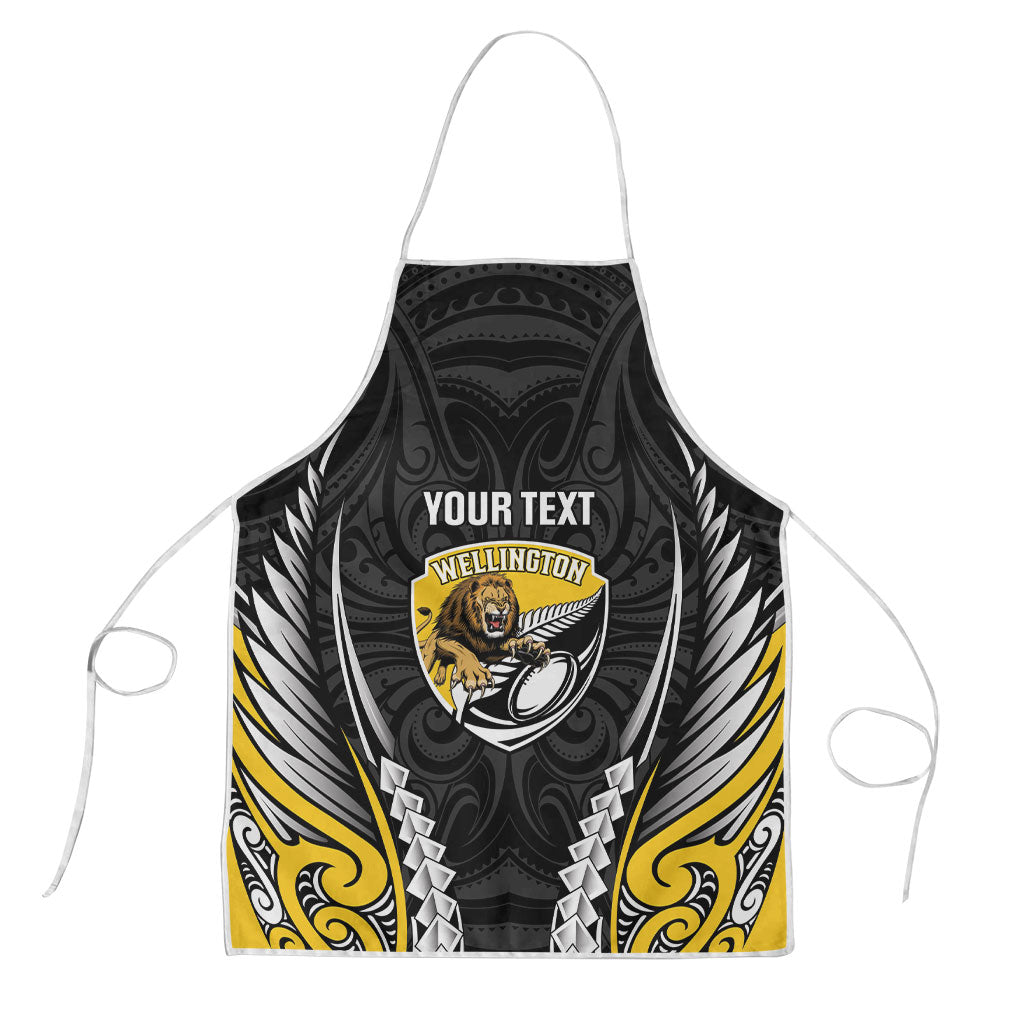 Wellington 2026 Rugby Custom Apron NZ Maori Silver Fern LT14 Black - Polynesian Pride