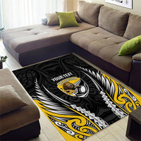 Wellington 2026 Rugby Custom Area Rug NZ Maori Silver Fern