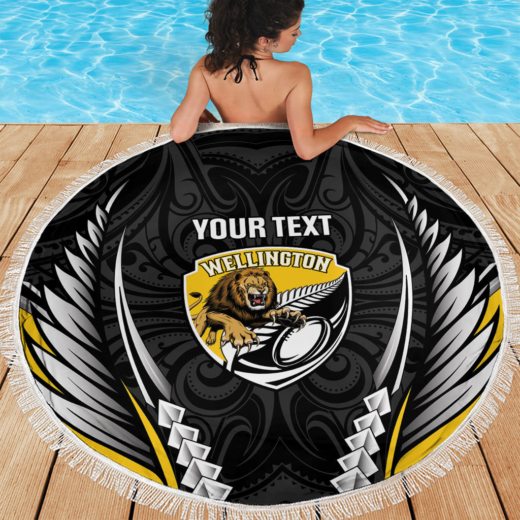 Wellington 2026 Rugby Custom Beach Blanket NZ Maori Silver Fern