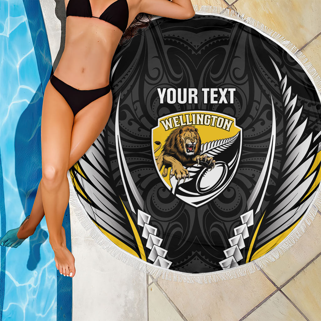 Wellington 2026 Rugby Custom Beach Blanket NZ Maori Silver Fern