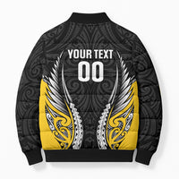 Wellington 2026 Rugby Custom Bomber Puffer Jacket NZ Maori Silver Fern