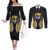 Wellington 2026 Rugby Custom Couples Matching Off The Shoulder Long Sleeve Dress and Long Sleeve Button Shirt NZ Maori Silver Fern