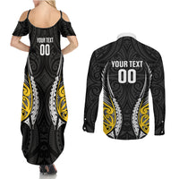 Wellington 2026 Rugby Custom Couples Matching Summer Maxi Dress and Long Sleeve Button Shirt NZ Maori Silver Fern
