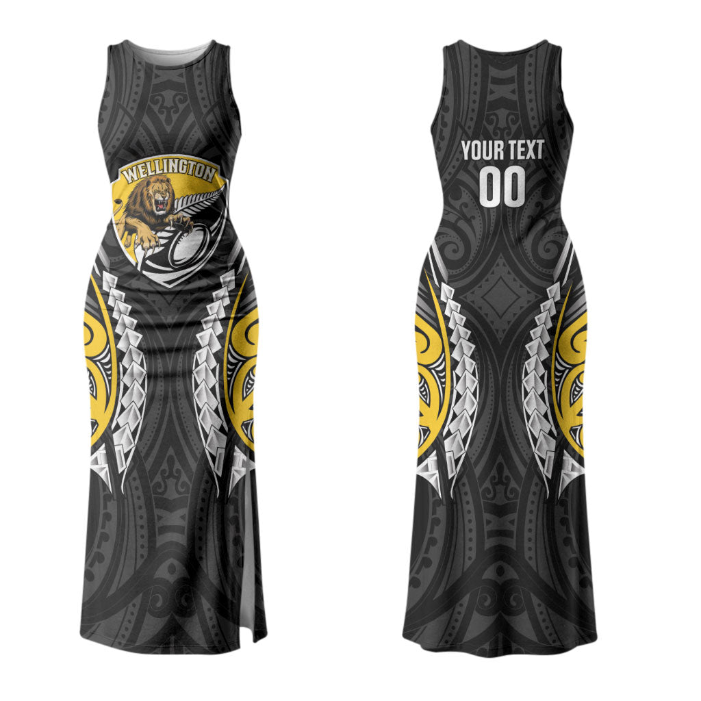 Wellington 2026 Rugby Custom Couples Matching Tank Maxi Dress and Long Sleeve Button Shirt NZ Maori Silver Fern LT14 - Polynesian Pride