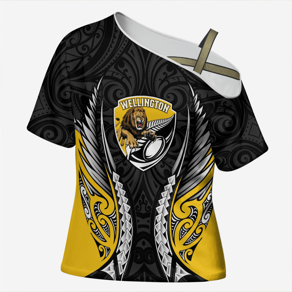 Wellington 2026 Rugby Custom Cross Shoulder Shirt NZ Maori Silver Fern