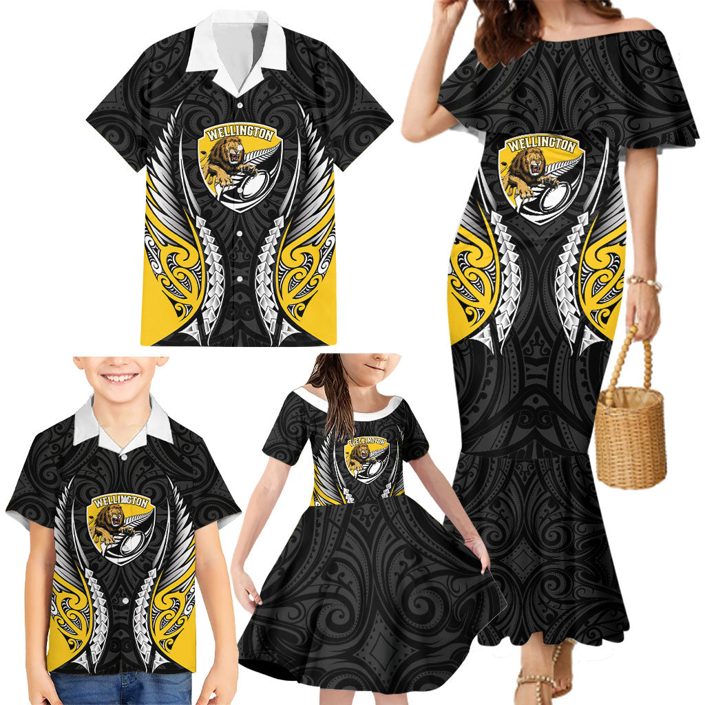 Wellington 2026 Rugby Custom Family Matching Mermaid Dress and Hawaiian Shirt NZ Maori Silver Fern LT14 - Polynesian Pride