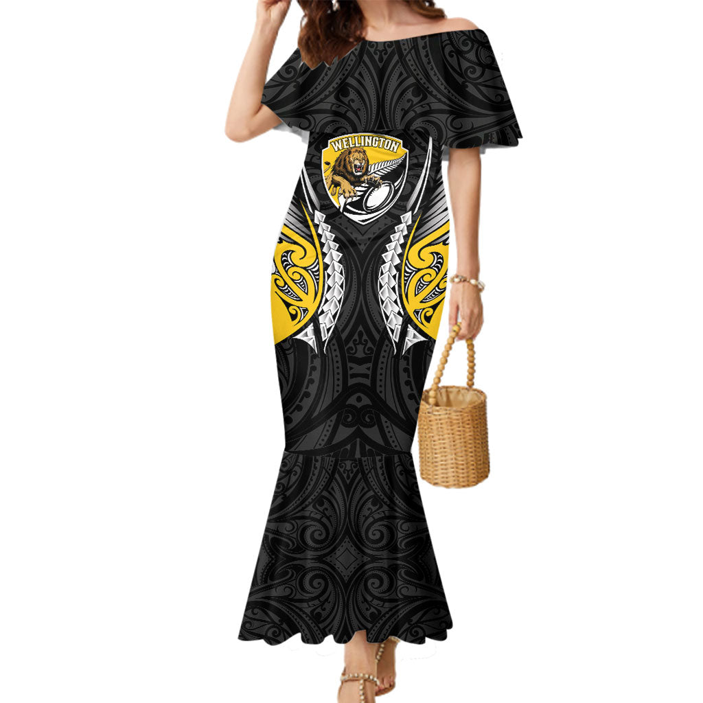 Wellington 2026 Rugby Custom Family Matching Mermaid Dress and Hawaiian Shirt NZ Maori Silver Fern