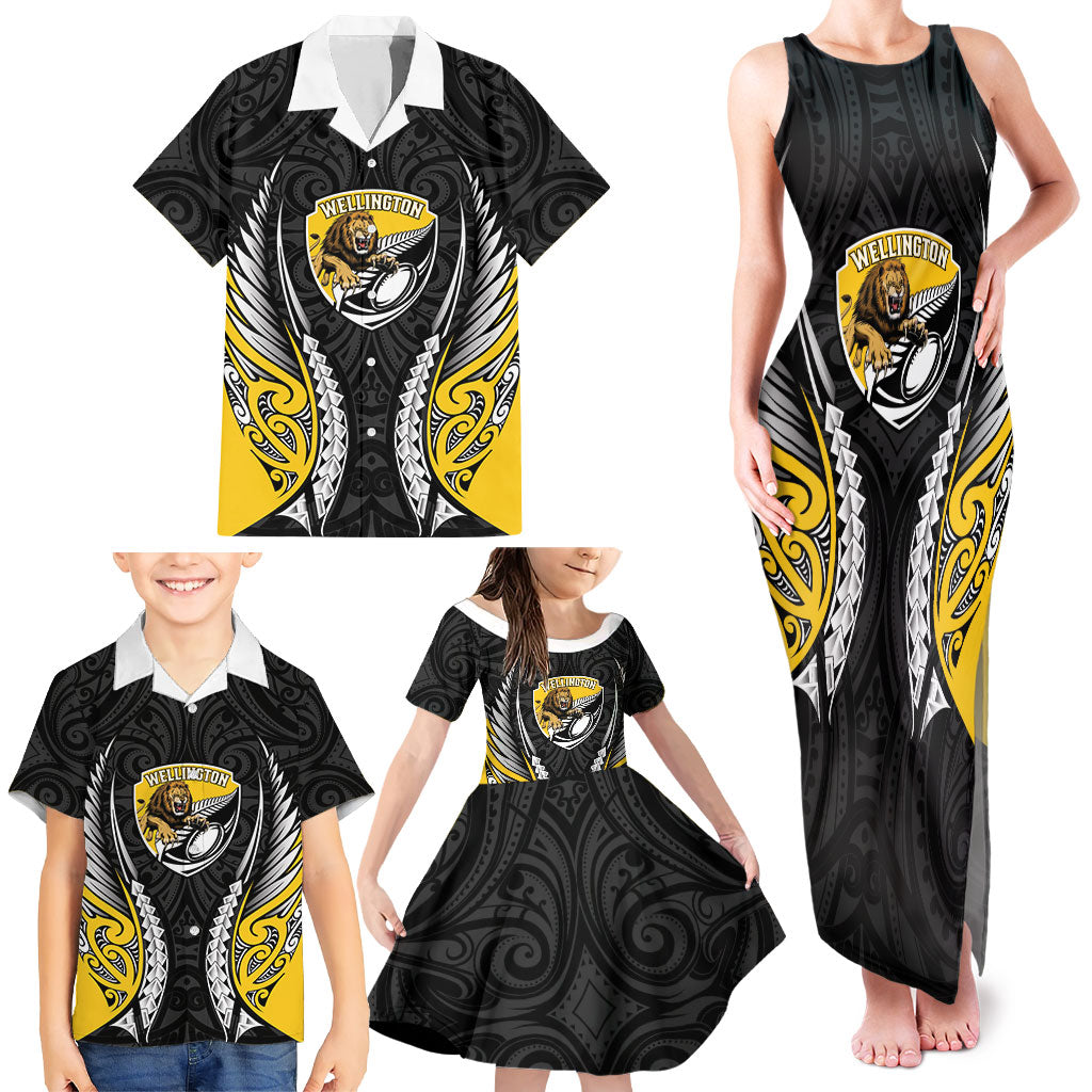 Wellington 2026 Rugby Custom Family Matching Tank Maxi Dress and Hawaiian Shirt NZ Maori Silver Fern LT14 - Polynesian Pride