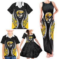 Wellington 2026 Rugby Custom Family Matching Tank Maxi Dress and Hawaiian Shirt NZ Maori Silver Fern