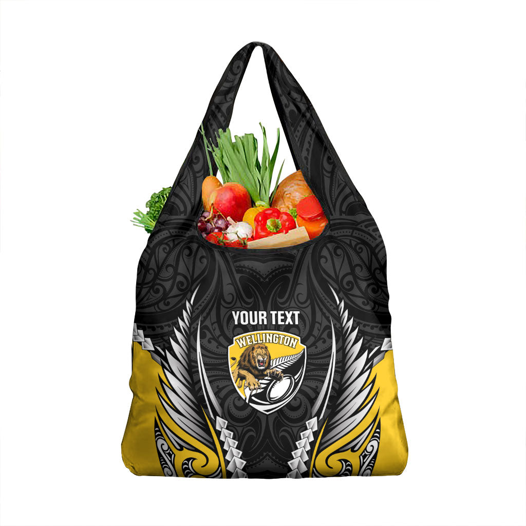 Wellington 2026 Rugby Custom Grocery Bag NZ Maori Silver Fern LT14 1-pack One Size Black - Polynesian Pride
