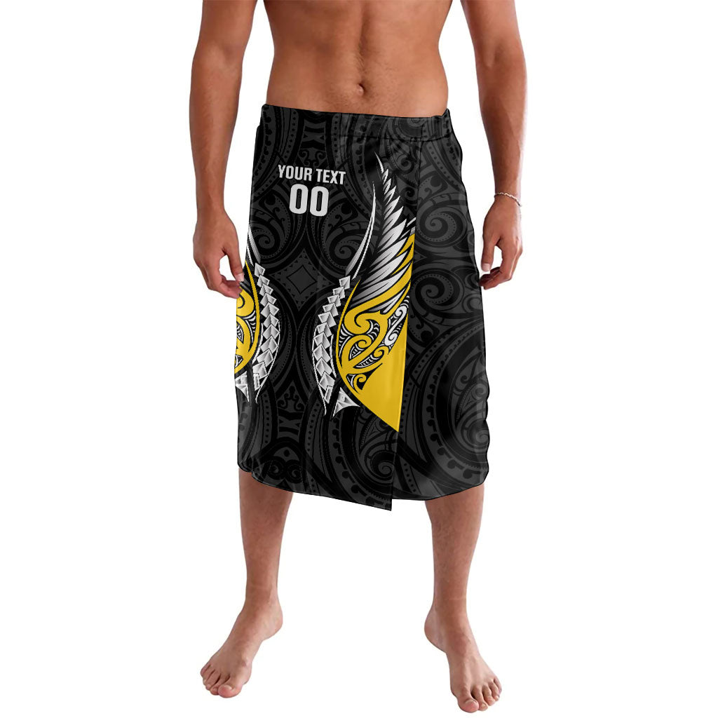 Wellington 2026 Rugby Custom Lavalava NZ Maori Silver Fern LT14 Black - Polynesian Pride