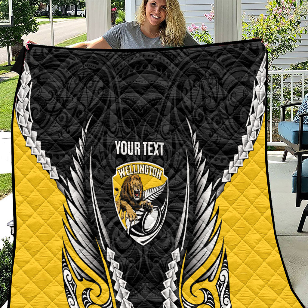 Wellington 2026 Rugby Custom Quilt NZ Maori Silver Fern LT14 Black - Polynesian Pride
