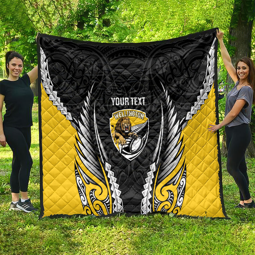 Wellington 2026 Rugby Custom Quilt NZ Maori Silver Fern