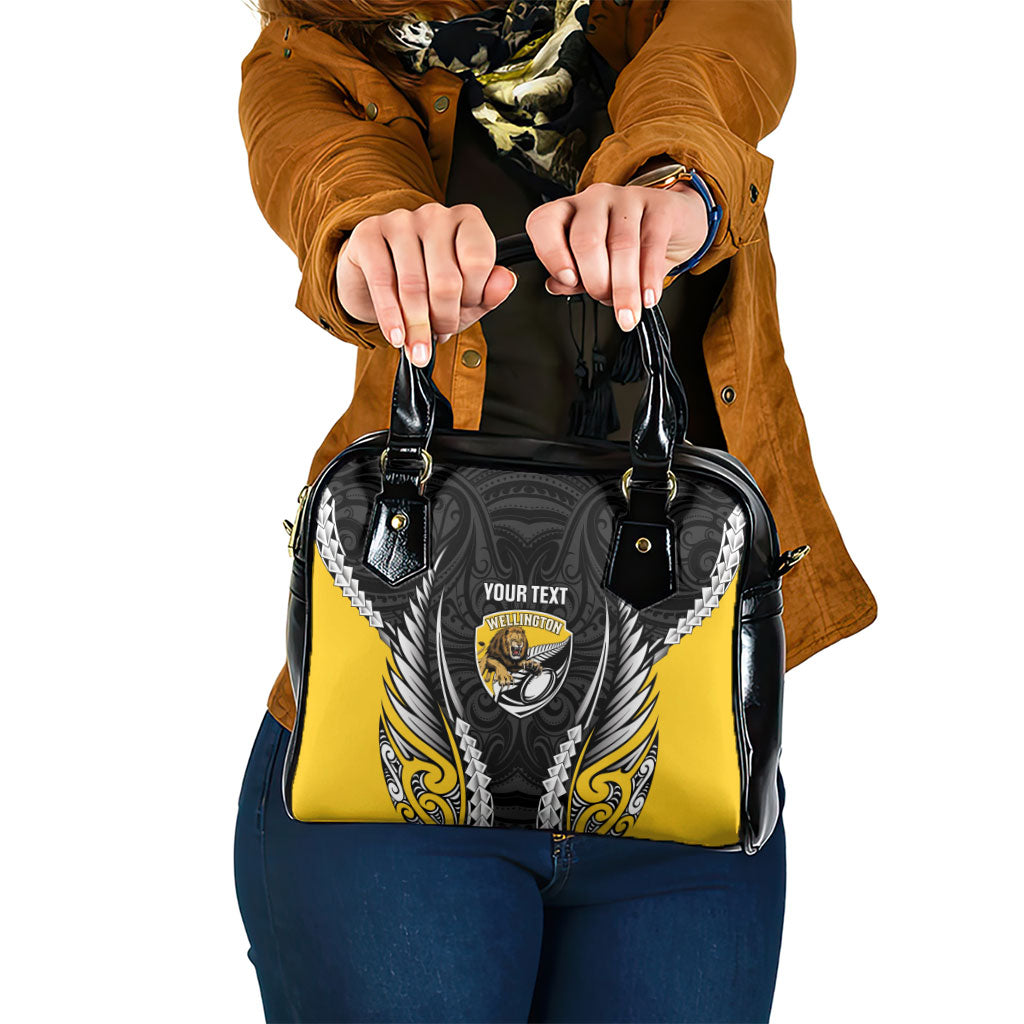 Wellington 2026 Rugby Custom Shoulder Handbag NZ Maori Silver Fern LT14 One Size Black - Polynesian Pride