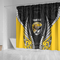 Wellington 2026 Rugby Custom Shower Curtain NZ Maori Silver Fern