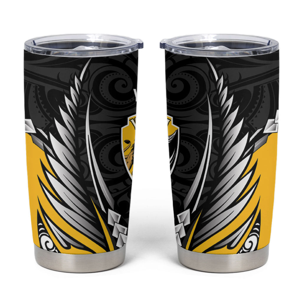 Wellington 2026 Rugby Custom Tumbler Cup NZ Maori Silver Fern LT14 Black - Polynesian Pride