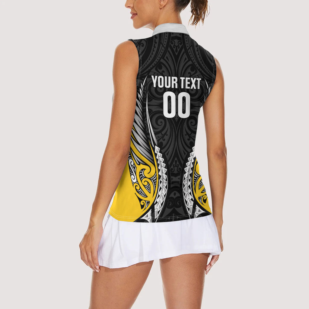 Wellington 2026 Rugby Custom Women Sleeveless Polo Shirt NZ Maori Silver Fern