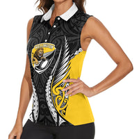 Wellington 2026 Rugby Custom Women Sleeveless Polo Shirt NZ Maori Silver Fern