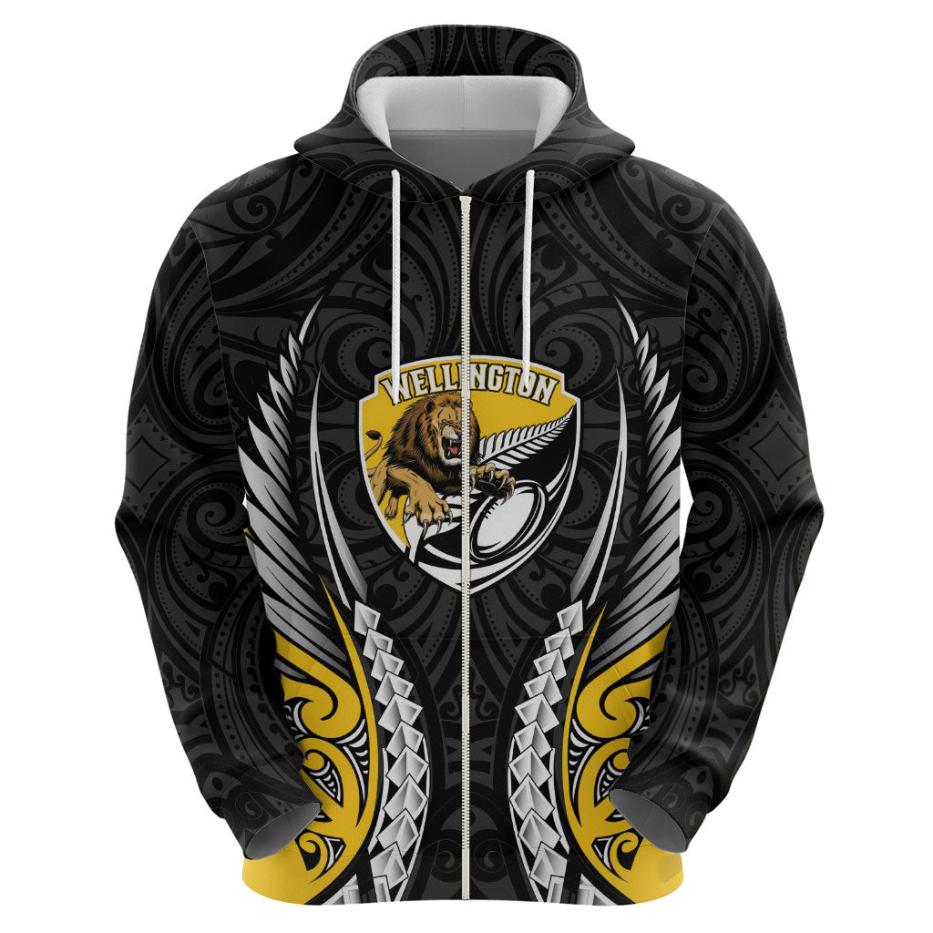 Wellington 2026 Rugby Custom Zip Hoodie NZ Maori Silver Fern