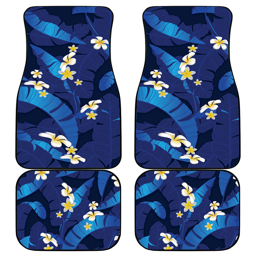 Teal Purple Banana Leaf Hawaii Car Mats Lau Maia Plumeria Tropical Summer Vibes