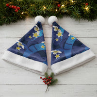 Teal Purple Banana Leaf Hawaii Christmas Santa Hat Lau Maia Plumeria Tropical Summer Vibes LT14 - Polynesian Pride