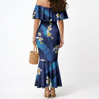 Teal Purple Banana Leaf Hawaii Mermaid Dress Lau Maia Plumeria Tropical Summer Vibes LT14 - Polynesian Pride
