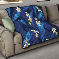Teal Purple Banana Leaf Hawaii Quilt Lau Maia Plumeria Tropical Summer Vibes