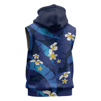 Teal Purple Banana Leaf Hawaii Sleeveless Hoodie Lau Maia Plumeria Tropical Summer Vibes LT14 - Polynesian Pride