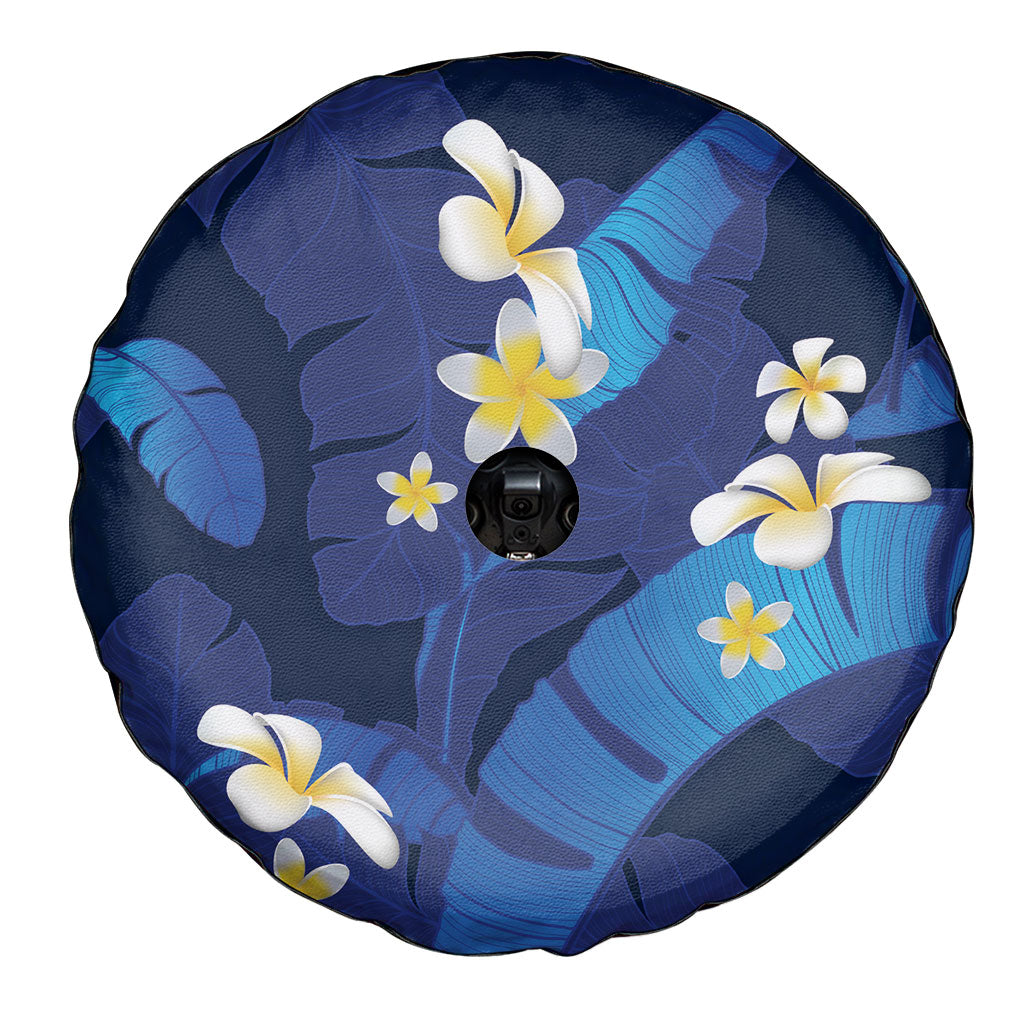 Teal Purple Banana Leaf Hawaii Spare Tire Cover Lau Maia Plumeria Tropical Summer Vibes