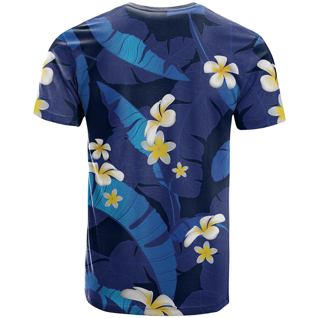 Teal Purple Banana Leaf Hawaii T Shirt Lau Maia Plumeria Tropical Summer Vibes