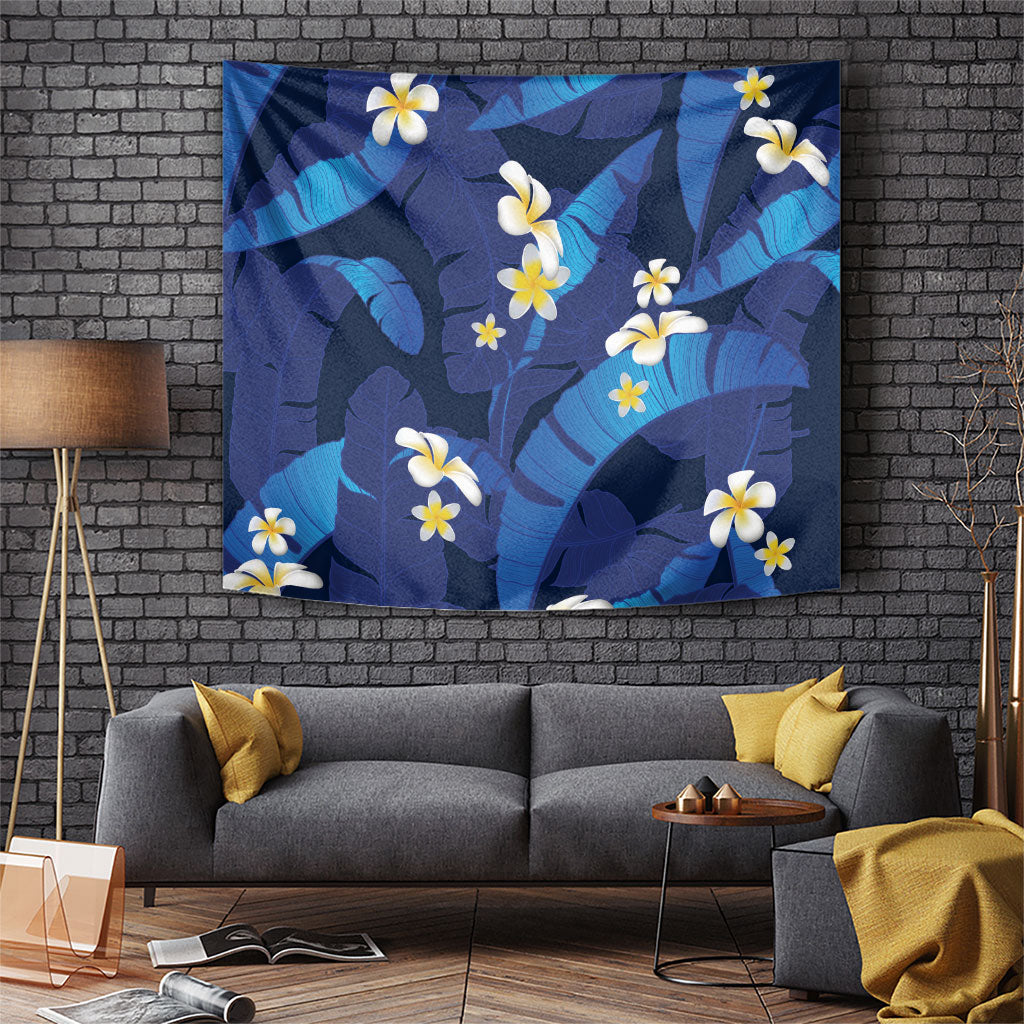 Teal Purple Banana Leaf Hawaii Tapestry Lau Maia Plumeria Tropical Summer Vibes LT14 Teal Purple - Polynesian Pride