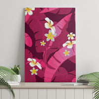 Pink Banana Leaf Hawaii Canvas Wall Art Lau Maia Plumeria Tropical Summer Vibes LT14 - Polynesian Pride