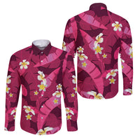 Pink Banana Leaf Hawaii Family Matching Off Shoulder Short Dress and Hawaiian Shirt Lau Maia Plumeria Tropical Summer Vibes