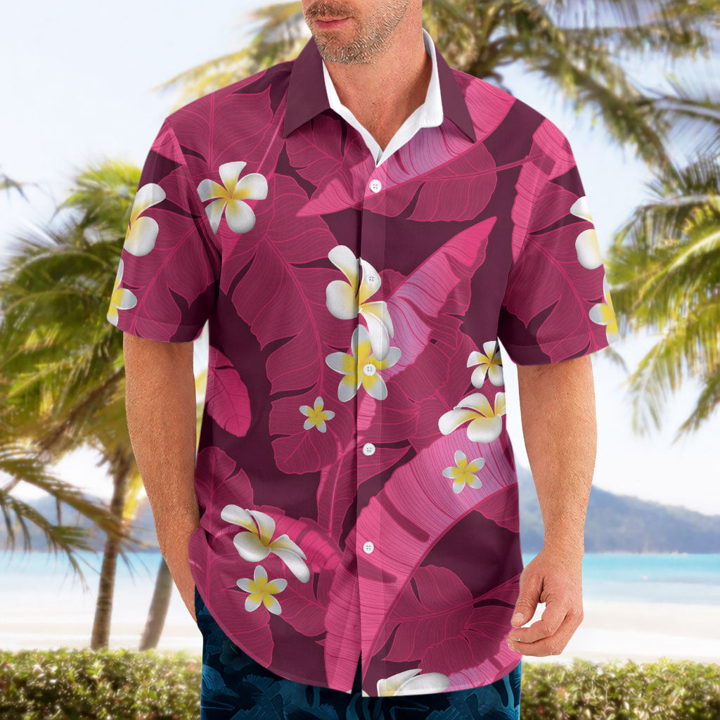 Pink Banana Leaf Hawaii Hawaiian Shirt Lau Maia Plumeria Tropical Summer Vibes LT14 - Polynesian Pride