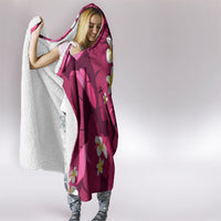 Pink Banana Leaf Hawaii Hooded Blanket Lau Maia Plumeria Tropical Summer Vibes