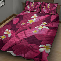 Pink Banana Leaf Hawaii Quilt Bed Set Lau Maia Plumeria Tropical Summer Vibes LT14 - Polynesian Pride