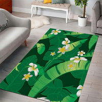 Green Banana Leaf Hawaii Area Rug Lau Maia Plumeria Tropical Summer Vibes