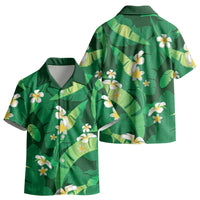 Green Banana Leaf Hawaii Kid Hawaiian Shirt Lau Maia Plumeria Tropical Summer Vibes