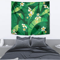 Green Banana Leaf Hawaii Tapestry Lau Maia Plumeria Tropical Summer Vibes